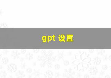 gpt 设置